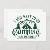 Ich Wollte nur, ins Camping zu gehen und Nickerche Postkarte (Vorne/Hinten)