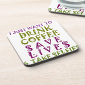 Ich wollte nur Kaffee trinken und nehmen Selftheit Untersetzer (Linke Seite)