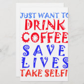 Ich wollte nur, Kaffee zu trinken Briefpapier (Vorne/Hinten)