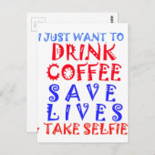 Ich wollte nur, Kaffee zu trinken Postkarte (Vorne/Hinten)
