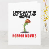 Ich Wollte nur, Pizza zu essen und Horror-Filme zu Karte (Gelbe Blume)