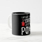 Ich Wollte nur, um Kaffee zu trinken und mein Pom Zweifarbige Tasse (Vorderseite Links)