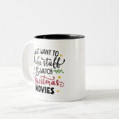 Ich Wollte nur, um zu backen und Weihnachten Movi  Zweifarbige Tasse (Vorderseite Links)