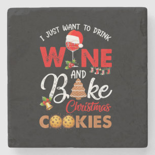 Ich wollte nur Wein zu trinken   Weihnachtskekse Steinuntersetzer