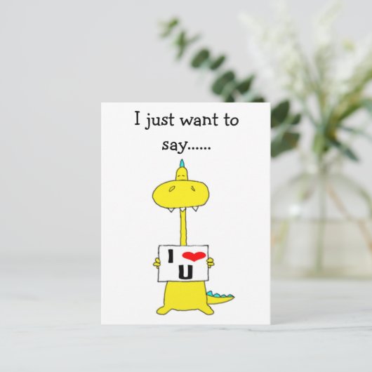 Ich wollte nur zu sagen......i Liebe u, Postkarte (Stehend Vorderseite)
