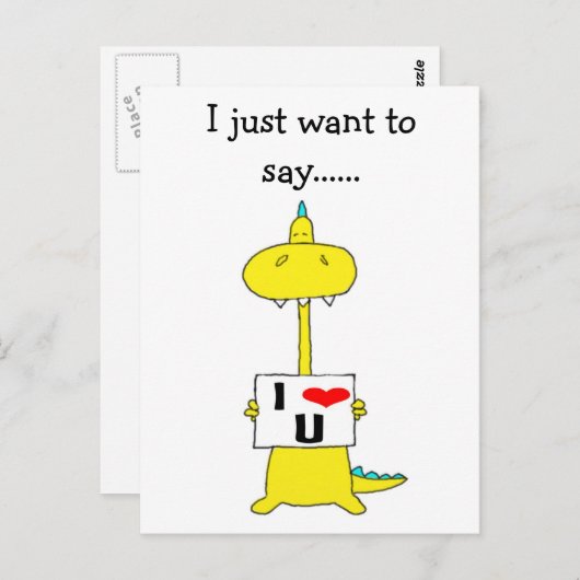 Ich wollte nur zu sagen......i Liebe u, Postkarte (Vorne/Hinten)