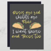 Ich wollte Queso und Tacos Too_701e34210f53ab0073e Menükarte (Vorne/Hinten)