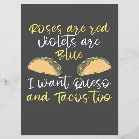 Ich wollte Queso und Tacos Too_701e34210f53ab0073e Menükarte (Vorderseite)