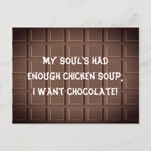 Ich wollte Schokoladenwitz Postkarte (Vorderseite)