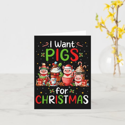 Ich Wollte Schweine für Weihnachten Kaffee Cups Lo Karte (Gelbe Blume)