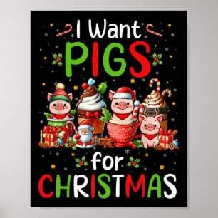 Ich Wollte Schweine für Weihnachten Kaffee Cups Lo Poster