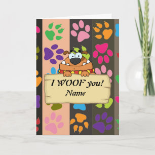 ICH WOLLTE SIE! Funny Hund Cartoon LIEBE personali Feiertagskarte