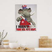 Ich Wollte Sie - Red Vote richtig denken Poster (Küche)