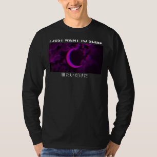 Ich Wollte Sleep Lila Moon Vaporwave ästhetische G T-Shirt