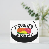 Ich wollte Sushi Postkarte (Stehend Vorderseite)