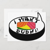 Ich wollte Sushi Postkarte (Vorne/Hinten)