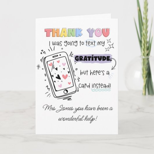 Ich wollte Text SENCO SEN Lehrer Karte (Vorderseite)