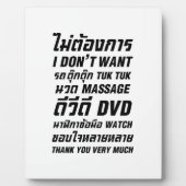 Ich Wollte TUK TUK MASSAGE DVD WATCH Vielen Dank Fotoplatte (Vorderseite)