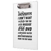 Ich Wollte TUK TUK MASSAGE DVD WATCH Vielen Dank Klemmbrett (Links)