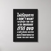 Ich Wollte TUK TUK MASSAGE DVD WATCH Vielen Dank Leinwanddruck (Vorderseite)