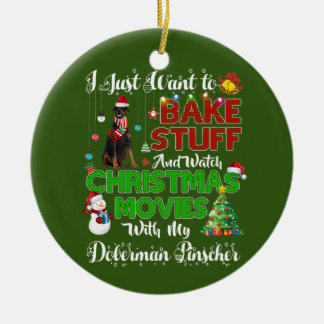 Ich wollte Weihnachtsfilme doberman pinscher zu se Keramik Ornament