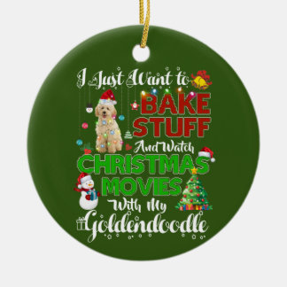 Ich wollte Weihnachtsfilme zu sehen goldendoodle Keramik Ornament