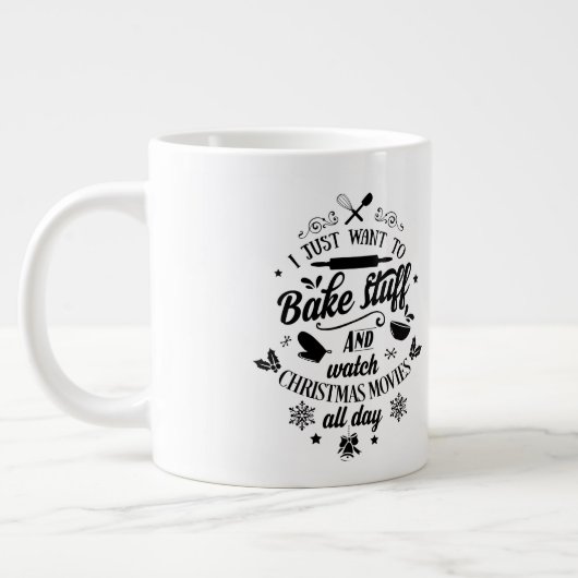 Ich wollte zu backen /Christmas Quote/ Persönliche Jumbo-Tasse (Links)