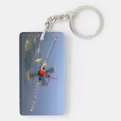 Ich wollte zu Fly Today, Heart & Airplane, Pink Cu Schlüsselanhänger (Rückseite)