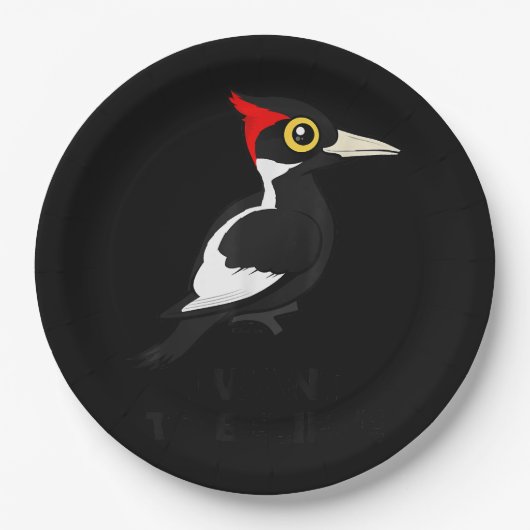 Ich Wollte zu glauben, Elfenbeinspecht Birdorab Pappteller (Vorderseite)
