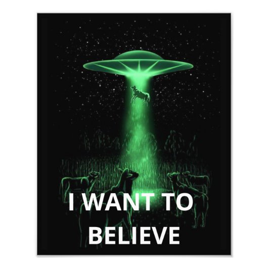 Ich Wollte zu glauben, Film Retro 90er, Alien UFO Fotodruck (Vorne)