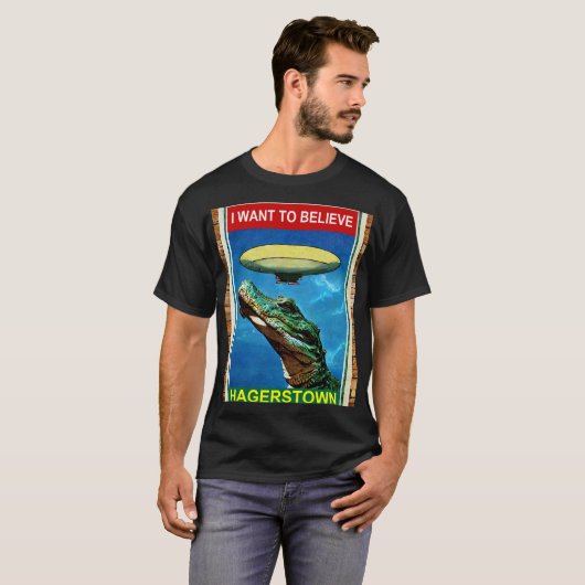 Ich Wollte zu glauben Hagerstown UFO Alligator T - T-Shirt (Vorne ganz)