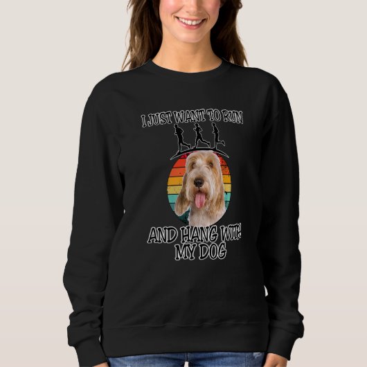 Ich Wollte zu laufen & Hang W Petits Bassets Griff Sweatshirt (Vorderseite)