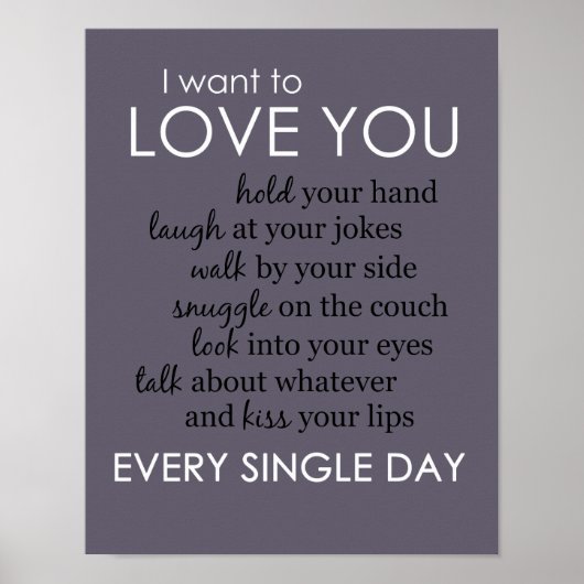 Ich Wollte zu Liebe Sie Jeden Single Tag Poster (Vorne)