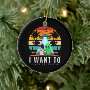 Ich Wollte Zu Verlass ist Alien Vintag Sunset Keramik Ornament