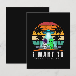 Ich Wollte Zu Verlass ist Alien Vintag Sunset RSVP Karte