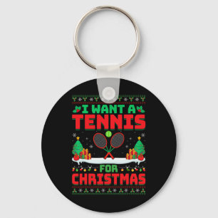 Ich Wollte zu Weihnachten ein Tennis - Tennisspiel Schlüsselanhänger