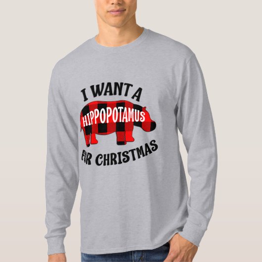 Ich Wollte zu Weihnachten einen Hippopotamus T-Shirt (Vorderseite)