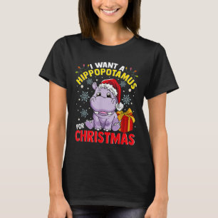 Ich Wollte zu Weihnachten einen Hippopotamus T-Shirt
