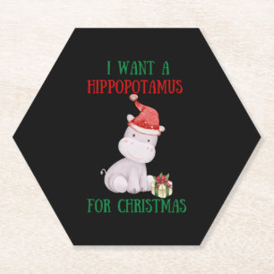 Ich Wollte zu Weihnachten einen Hippopotamus Untersetzer