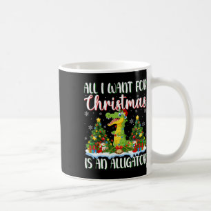 Ich Wollte zu Weihnachten ist ein Alligator Xmas T Kaffeetasse