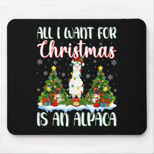 Ich Wollte zu Weihnachten ist ein Alpaca Weihnacht Mousepad