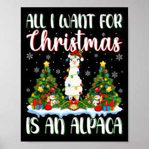Ich Wollte zu Weihnachten ist ein Alpaca Weihnacht Poster