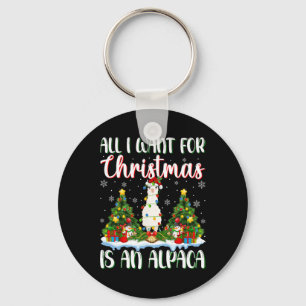 Ich Wollte zu Weihnachten ist ein Alpaca Weihnacht Schlüsselanhänger