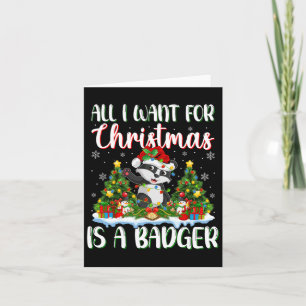 Ich Wollte zu Weihnachten ist ein Badger Weihnacht Karte