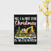 Ich Wollte zu Weihnachten ist ein Bagger Xmas Tree Karte (Gelbe Blume)