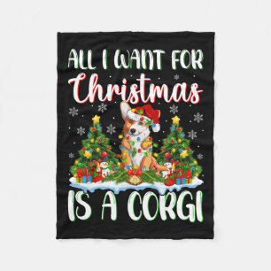 Ich Wollte zu Weihnachten ist ein Corgi Dog Xmas T Fleecedecke