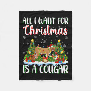 Ich Wollte zu Weihnachten ist ein Cougar Weihnacht Fleecedecke