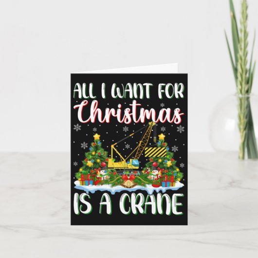 Ich Wollte zu Weihnachten ist ein Crane Xmas Trem  Karte (Vorderseite)