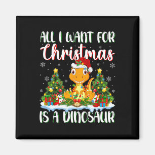 Ich Wollte zu Weihnachten ist ein Dinosaurier Weih Magnet