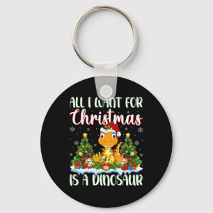Ich Wollte zu Weihnachten ist ein Dinosaurier Weih Schlüsselanhänger